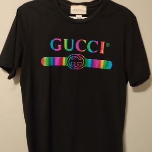 Gucci iridescent rainbow shirt M
